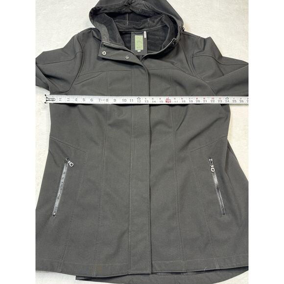 Kristen Blake Black Softshell Lined Raincoat Women’s 1X Hooded Water Resistant - Picture 7 of 9